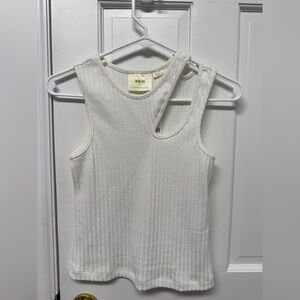 Maeve Cream Ribbed Tank Top